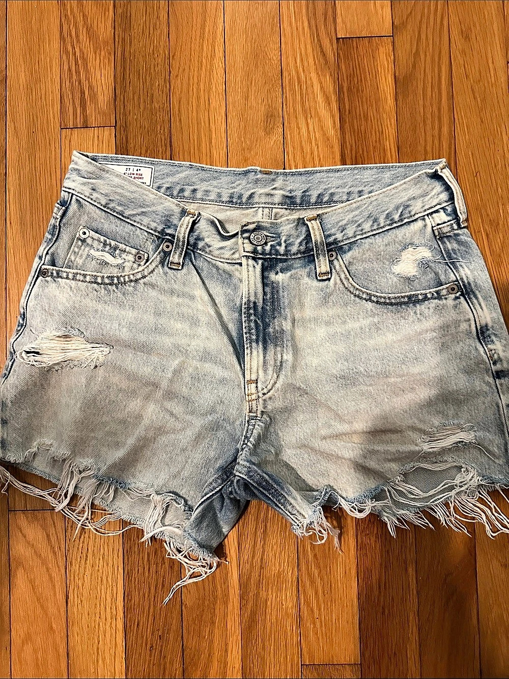 Gap 4" Low Rise Stripe Short Low Rise Distressed Denim Shorts Size 4